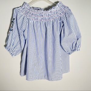 Rebellion Again Floral Sleeve Off-shoulder Top